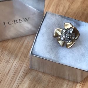 J. Crew Flower Rhinestone Cocktail Ring